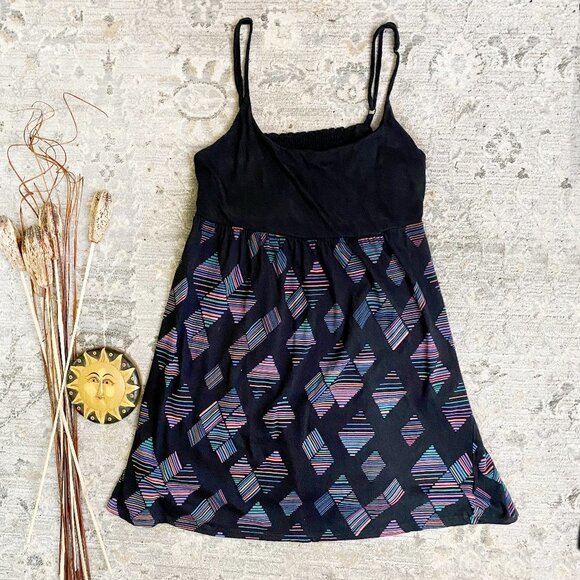 Roxy Black‎ Strappy Tank Diamonds Pattern Soft Size: L - Picture 1 of 5